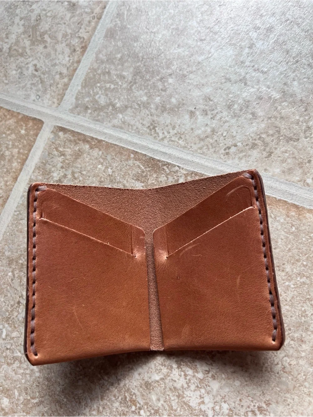 Portland Leather Tan-Brown Slim Card Holder